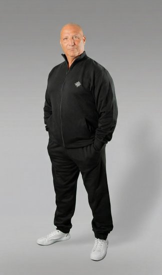 20 Nodi Mistral Tracksuit in Combed Fleece Cotton Black - Σετ φόρμεσ - Σετ Ανδρικές Φόρμες μεγάλα μεγέθη 