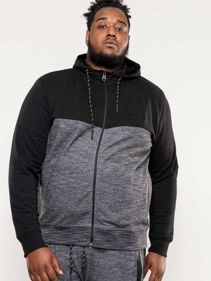D555 Finnley Couture Hoody With Chest Embroidery Black - φούτερ/Φούτερ με κουκούλα - φούτερ/Φούτερ με κουκούλα ανδρικά μεγάλα μεγέθη 