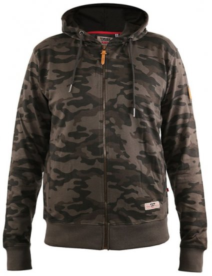 D555 Antonio Camo Printed Zip Through Hoody - φούτερ/Φούτερ με κουκούλα - φούτερ/Φούτερ με κουκούλα ανδρικά μεγάλα μεγέθη 
