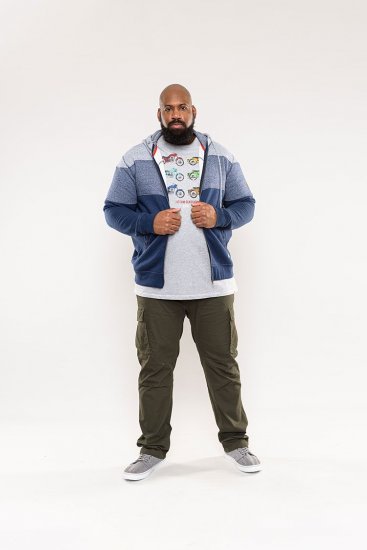 D555 Columbus Cut And Sew Panelled Zip Through Hoody Blue - φούτερ/Φούτερ με κουκούλα - φούτερ/Φούτερ με κουκούλα ανδρικά μεγάλα μεγέθη 