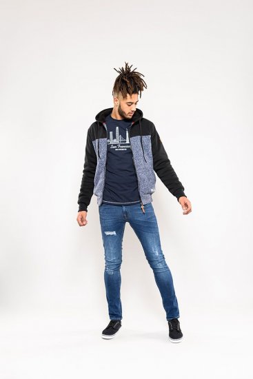 D555 Allen Zip Through Hoody With Sherpa Lining - φούτερ/Φούτερ με κουκούλα - φούτερ/Φούτερ με κουκούλα ανδρικά μεγάλα μεγέθη 