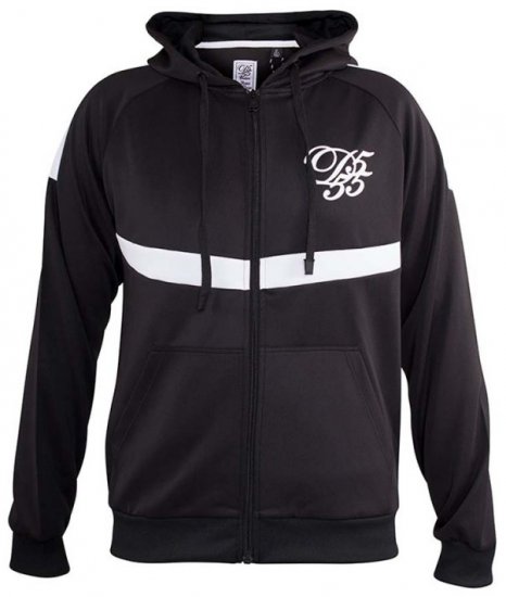 D555 Bristol Couture Zip Through Hoody Black - φούτερ/Φούτερ με κουκούλα - φούτερ/Φούτερ με κουκούλα ανδρικά μεγάλα μεγέθη 
