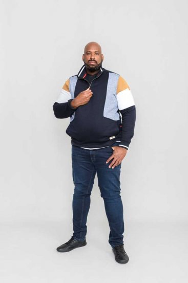 D555 Kenington Cut And Sew Half Zipper Sweatshirt - φούτερ/Φούτερ με κουκούλα - φούτερ/Φούτερ με κουκούλα ανδρικά μεγάλα μεγέθη 