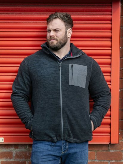 D555 Daly Quarter Zip Fleece Sweatshirt Μαύρο/Γκρι - φούτερ/Φούτερ με κουκούλα - φούτερ/Φούτερ με κουκούλα ανδρικά μεγάλα μεγέθη 