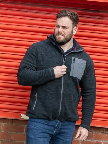 D555 Daly Quarter Zip Fleece Sweatshirt Μαύρο/Γκρι - φούτερ/Φούτερ με κουκούλα - φούτερ/Φούτερ με κουκούλα ανδρικά μεγάλα μεγέθη 