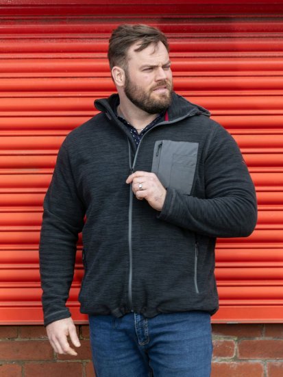D555 Daly Quarter Zip Fleece Sweatshirt Μαύρο/Γκρι - φούτερ/Φούτερ με κουκούλα - φούτερ/Φούτερ με κουκούλα ανδρικά μεγάλα μεγέθη 