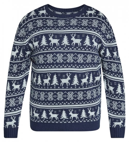 North Latitude 63144 Fjell Reindeer Knit Μπλε μαρέν - φούτερ/Φούτερ με κουκούλα - φούτερ/Φούτερ με κουκούλα ανδρικά μεγάλα μεγέθη 