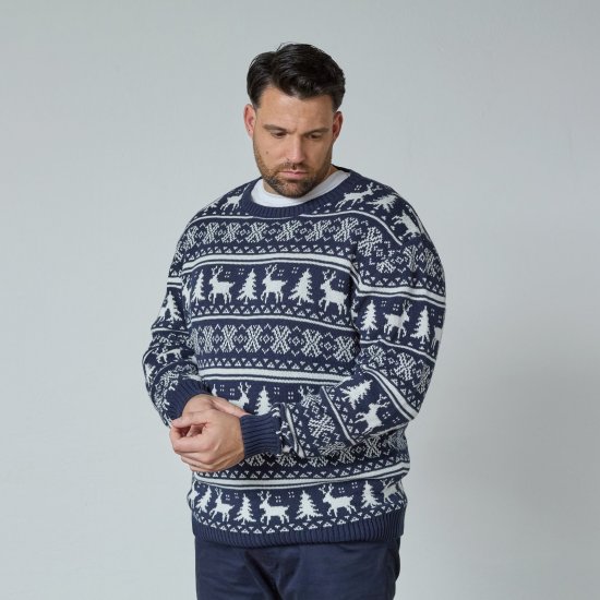 North Latitude 63144 Fjell Reindeer Knit Μπλε μαρέν - φούτερ/Φούτερ με κουκούλα - φούτερ/Φούτερ με κουκούλα ανδρικά μεγάλα μεγέθη 