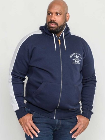 D555 Eaton Full Zip Hoodie Navy - φούτερ/Φούτερ με κουκούλα - φούτερ/Φούτερ με κουκούλα ανδρικά μεγάλα μεγέθη 