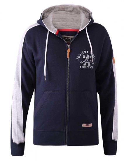 D555 Eaton Full Zip Hoodie Navy - φούτερ/Φούτερ με κουκούλα - φούτερ/Φούτερ με κουκούλα ανδρικά μεγάλα μεγέθη 