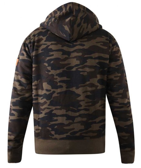 D555 Regent AOP Camo Zip Through Hoody - φούτερ/Φούτερ με κουκούλα - φούτερ/Φούτερ με κουκούλα ανδρικά μεγάλα μεγέθη 