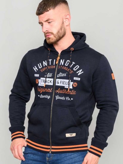 D555 Flanders Full Zip Hoody With Chest Print - φούτερ/Φούτερ με κουκούλα - φούτερ/Φούτερ με κουκούλα ανδρικά μεγάλα μεγέθη 