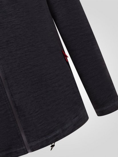 D555 Damien Micro Fleece Zip Through Hoody Μαύρο/Γκρι - φούτερ/Φούτερ με κουκούλα - φούτερ/Φούτερ με κουκούλα ανδρικά μεγάλα μεγέθη 
