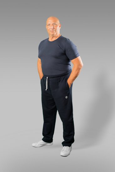 20 Nodi Ponente Long Leg Sports Pants in Combed Fleece Cotton Navy - Αθλητικές φόρμες/σορτσάκια - Αθλητικές Φόρμες ανδρικεσ μεγάλα μεγέθη