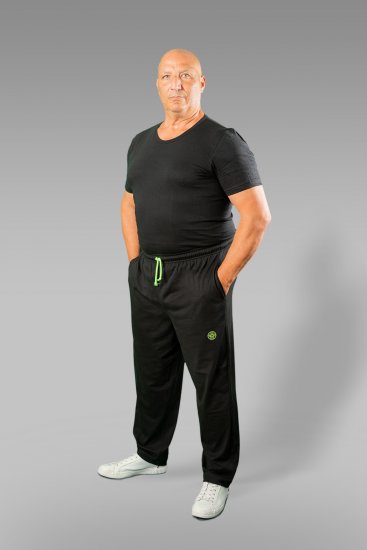 20 Nodi Long Leg Sports Pants in Combed Cotton Jersey Black - Αθλητικές φόρμες/σορτσάκια - Αθλητικές Φόρμες ανδρικεσ μεγάλα μεγέθη