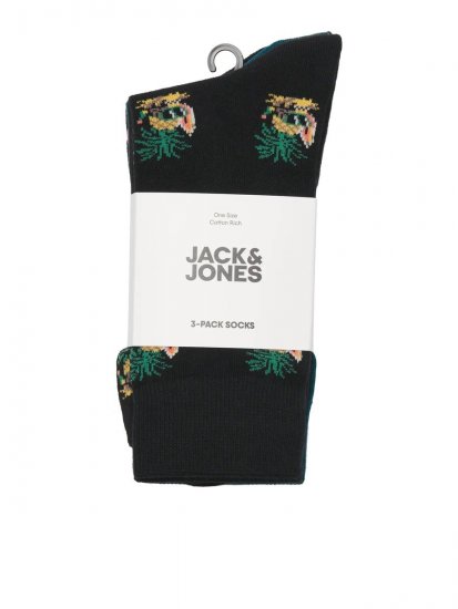 Jack & Jones Pineapple Skulls Κάλτσες Μαύρο 3-pack - Εσώρουχα/Μαγιό - Aνδρικά Εσώρουχα μεγάλα μεγέθη