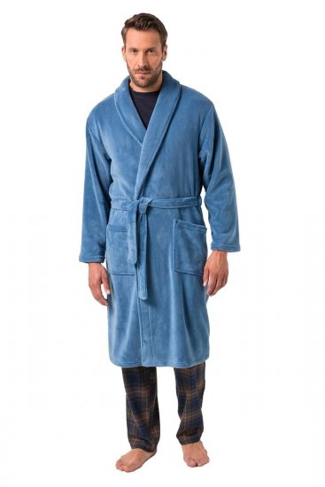 JP1880 Bathrobe with Spacious Pockets Denim Blue - Εσώρουχα/Μαγιό - Aνδρικά Εσώρουχα μεγάλα μεγέθη