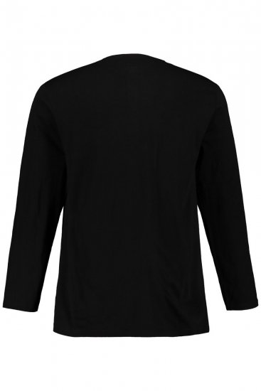 JP1880 702555 Μπλούζα Henley με μακρύ μανίκι Μαύρο - Μακό μπλουζάκια - Aνδρικά μπλουζεσ μεγάλα μεγέθη