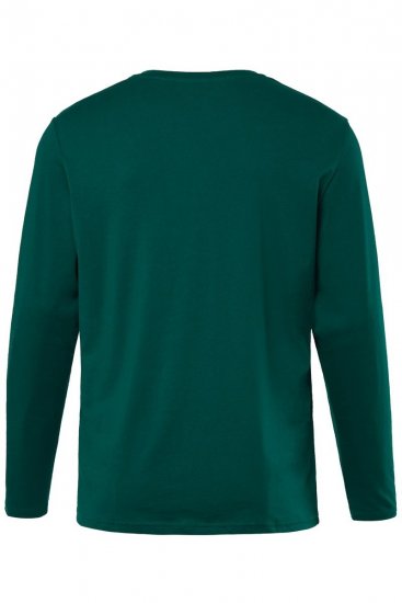 JP1880 Henley T-Shirt Long Sleeve Green - Μακό μπλουζάκια - Aνδρικά μπλουζεσ μεγάλα μεγέθη