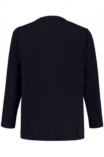 JP1880 702555 Μπλούζα Henley με μακρύ μανίκι Σκούρο μπλε - Μακό μπλουζάκια - Aνδρικά μπλουζεσ μεγάλα μεγέθη