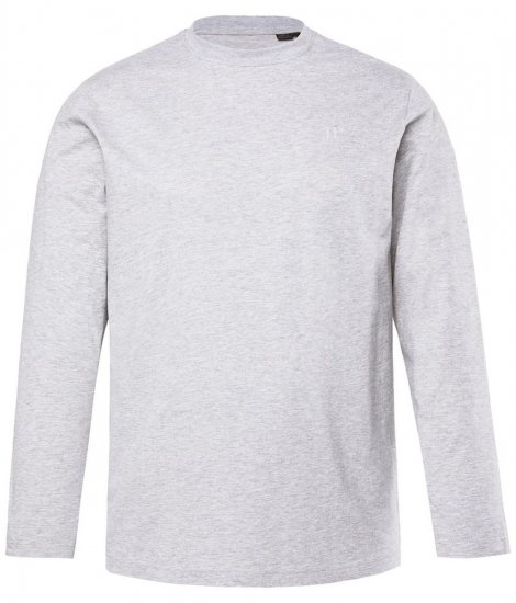 JP1880 Long Sleeve OEKO-TEX T-Shirt Grey - Μακό μπλουζάκια - Aνδρικά μπλουζεσ μεγάλα μεγέθη