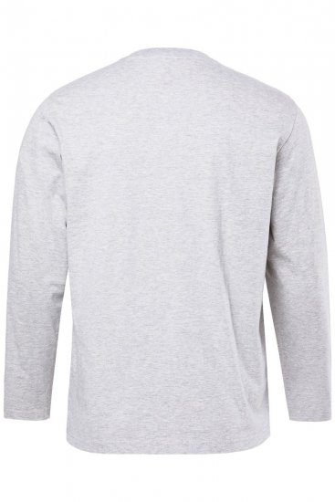 JP1880 Long Sleeve OEKO-TEX T-Shirt Grey - Μακό μπλουζάκια - Aνδρικά μπλουζεσ μεγάλα μεγέθη