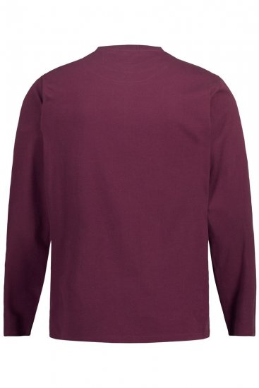 JP1880 Long Sleeve OEKO-TEX T-shirt Dark Red - Μακό μπλουζάκια - Aνδρικά μπλουζεσ μεγάλα μεγέθη