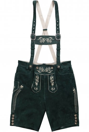 JP1880 Genuine Leather Traditional Lederhosen Shorts Green - Σορτς - Aνδρικεσ βερμουδεσ μεγαλα μεγάλα μεγέθη