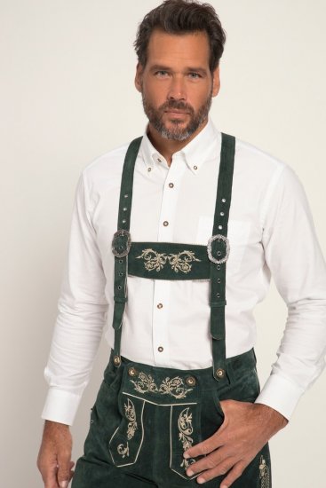 JP1880 Genuine Leather Traditional Lederhosen Shorts Green - JP1880 - JP1880 Ανδρικά Ρούχα Μεγάλα Μεγέθη