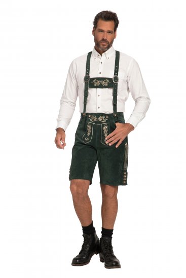 JP1880 Genuine Leather Traditional Lederhosen Shorts Green - Σορτς - Aνδρικεσ βερμουδεσ μεγαλα μεγάλα μεγέθη