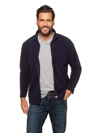 JP1880 705552 Μπουφάν fleece με όρθιο γιακά Σκούρο μπλε TALL - TALL Μπουφάν - Μπουφάν TALL για Ψηλούς Άνδρες