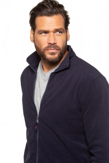 JP1880 705552 Μπουφάν fleece με όρθιο γιακά Σκούρο μπλε - Αθλητικά ρούχα & Outdoor - Aθλητικα ρούχα μεγάλα μεγέθη ανδρικά