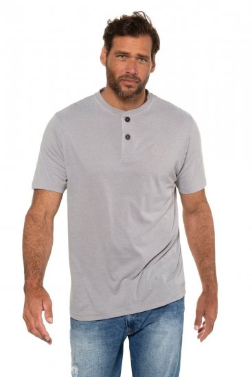 JP1880 708420 Μπλούζα Henley σετ 2 Γκρι μελανζέ - Μακό μπλουζάκια - Aνδρικά μπλουζεσ μεγάλα μεγέθη