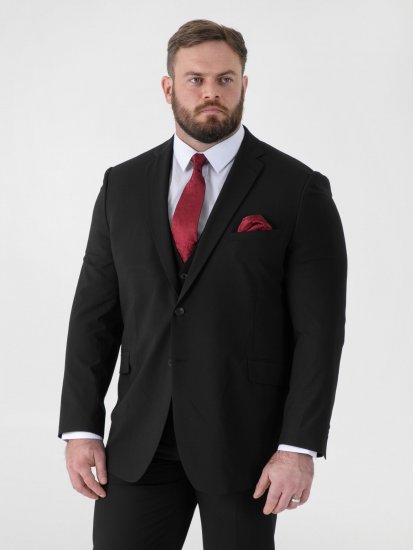 D555 Ted 4 Way Stretch Tailored Suit Jacket Μαύρο - Κουστούμια - κοστουμια ανδρικά μεγάλα μεγέθη