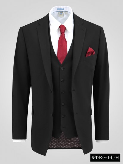 D555 Ted 4 Way Stretch Tailored Suit Jacket Μαύρο - Κουστούμια - κοστουμια ανδρικά μεγάλα μεγέθη