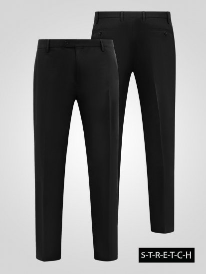 D555 Ted 4 Way Stretch Tailored Trouser Μαύρο - Κουστούμια - κοστουμια ανδρικά μεγάλα μεγέθη
