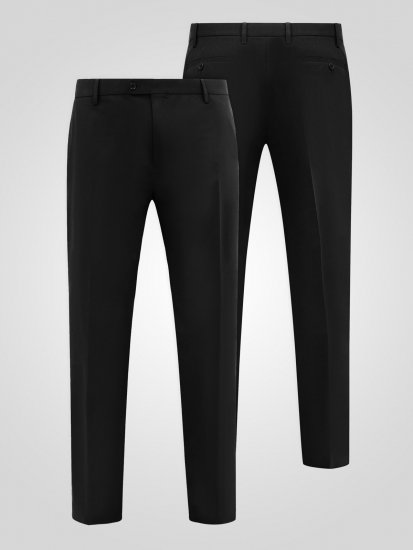 D555 Ted 4 Way Stretch Tailored Trouser Μαύρο - Κουστούμια - κοστουμια ανδρικά μεγάλα μεγέθη