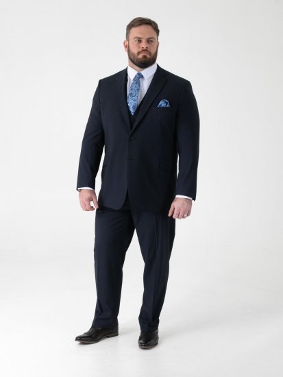 D555 Ted 4 Way Stretch Tailored Suit Jacket Μπλε μαρέν - Κουστούμια - κοστουμια ανδρικά μεγάλα μεγέθη