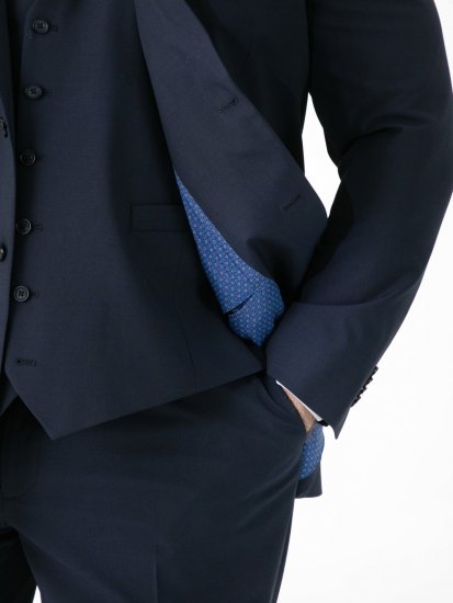 D555 Ted 4 Way Stretch Tailored Suit Jacket Μπλε μαρέν - Κουστούμια - κοστουμια ανδρικά μεγάλα μεγέθη