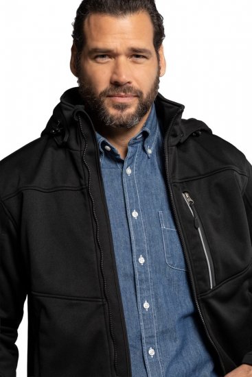 JP1880 714279 Μπουφάν softshell με επένδυση fleece Μαύρο - Μπουφάν - Aνδρικά μπουφαν μεγάλα μεγέθη