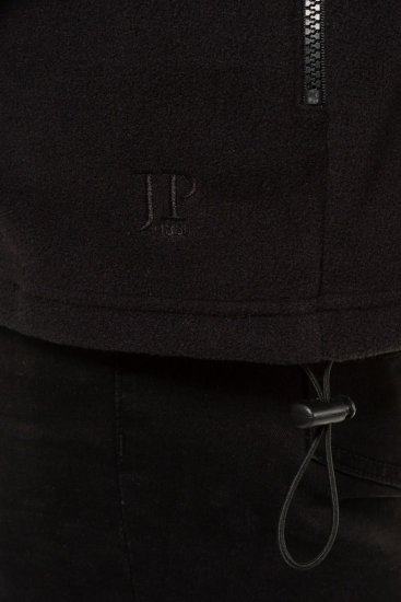 JP1880 723305 Γιλέκο fleece με όρθιο γιακά Μαύρο - Μπουφάν - Aνδρικά μπουφαν μεγάλα μεγέθη