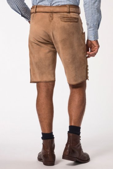 JP1880 Premium Goat Suede Staghorn Embroidery Shorts Leather Brown - JP1880 - JP1880 Ανδρικά Ρούχα Μεγάλα Μεγέθη
