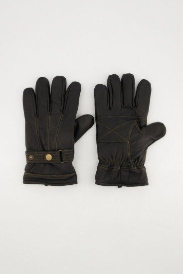 JP1880 Gloves Leather Warm Lining Black - Γάντια - 