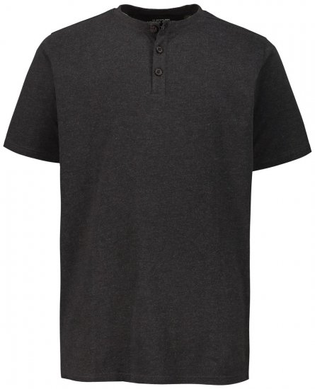 JP1880 726695 Μπλούζα Henley Σκούρο γκρι - Μακό μπλουζάκια - Aνδρικά μπλουζεσ μεγάλα μεγέθη