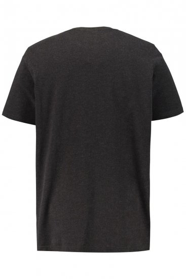 JP1880 726695 Μπλούζα Henley Σκούρο γκρι - Μακό μπλουζάκια - Aνδρικά μπλουζεσ μεγάλα μεγέθη