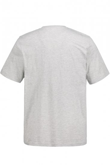 JP1880 726695 Μπλούζα Henley Γκρι μελανζέ - Μακό μπλουζάκια - Aνδρικά μπλουζεσ μεγάλα μεγέθη