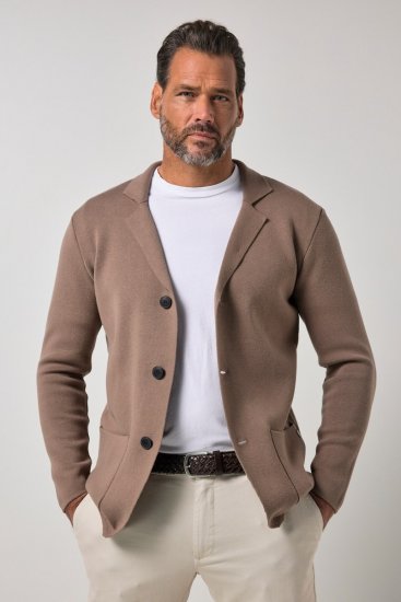 JP1880 Milano Flexnamic Πλεκτό σακάκι Καφέ καρυδιάς - Κουστούμια - κοστουμια ανδρικά μεγάλα μεγέθη