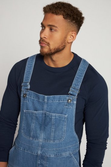 JP1880 Dungarees Denim Adjustable Straps Blue - Τζιν και παντελόνια - Aνδρικα τζιν παντελόνια μεγάλα μεγέθη