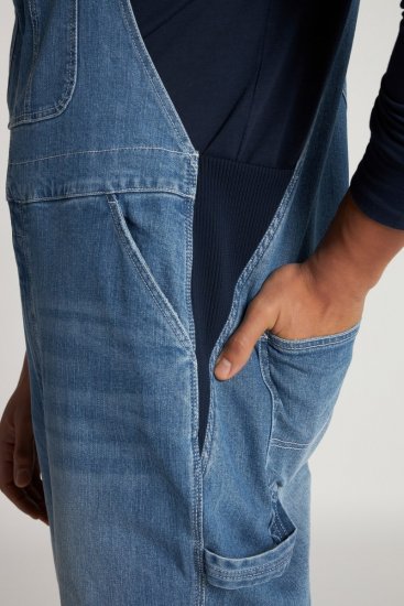 JP1880 Dungarees Denim Adjustable Straps Blue - Τζιν και παντελόνια - Aνδρικα τζιν παντελόνια μεγάλα μεγέθη