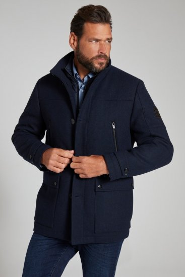 JP1880 Jacket Water-repellent Herringbone Insert Navy - Μπουφάν - Aνδρικά μπουφαν μεγάλα μεγέθη
